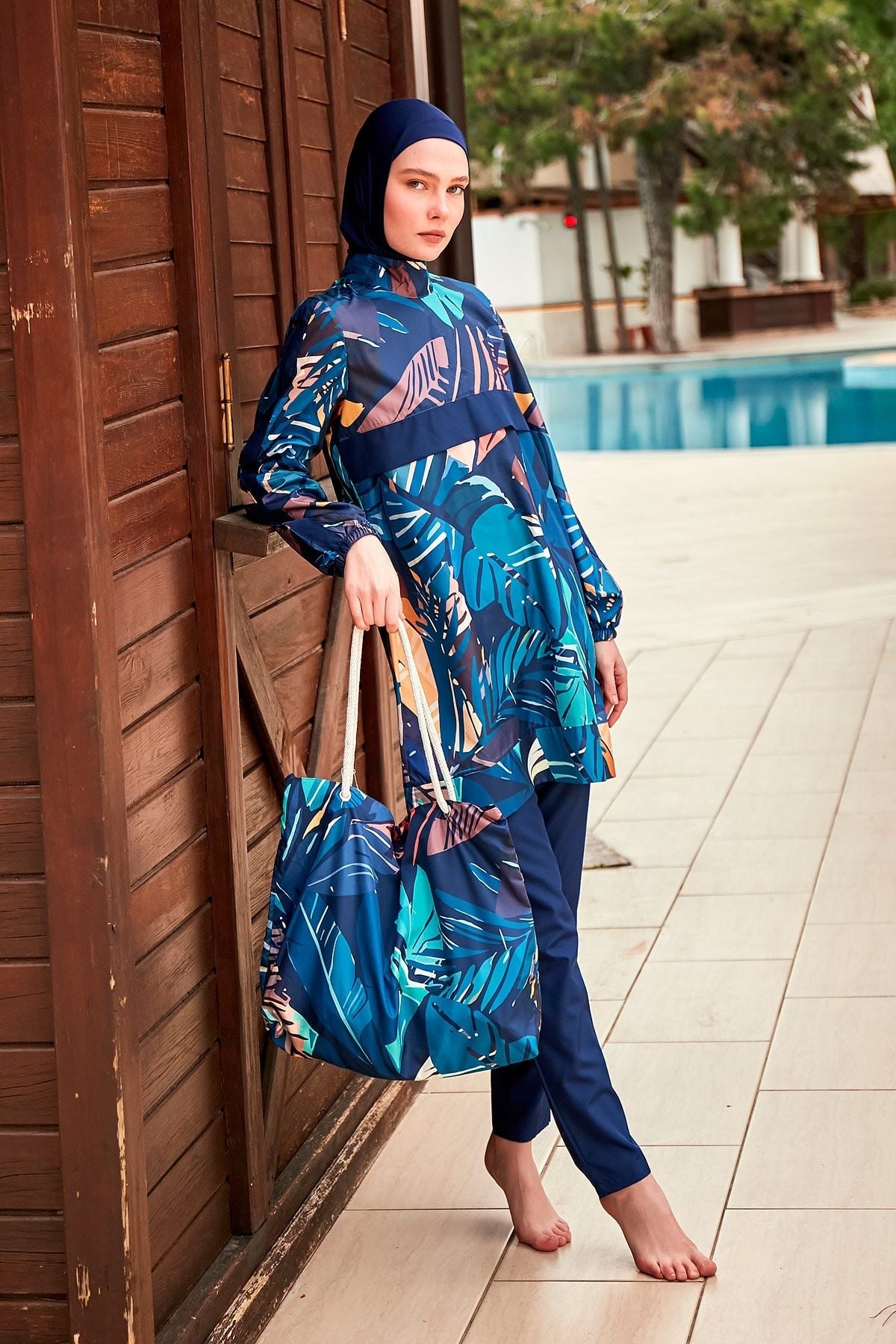 Colourful Burkini Modest Swimwear R2414