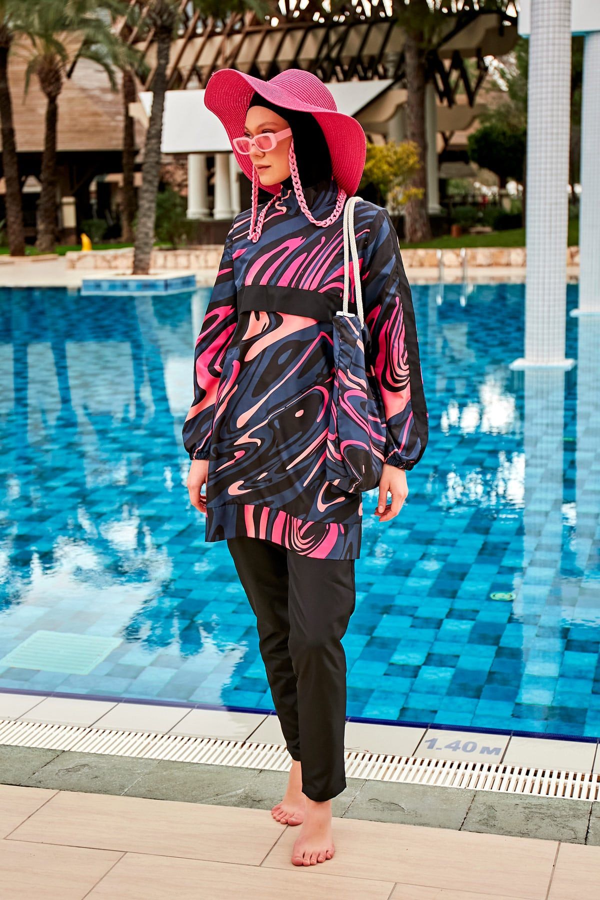 Colourful Burkini Modest Swimwear R2415