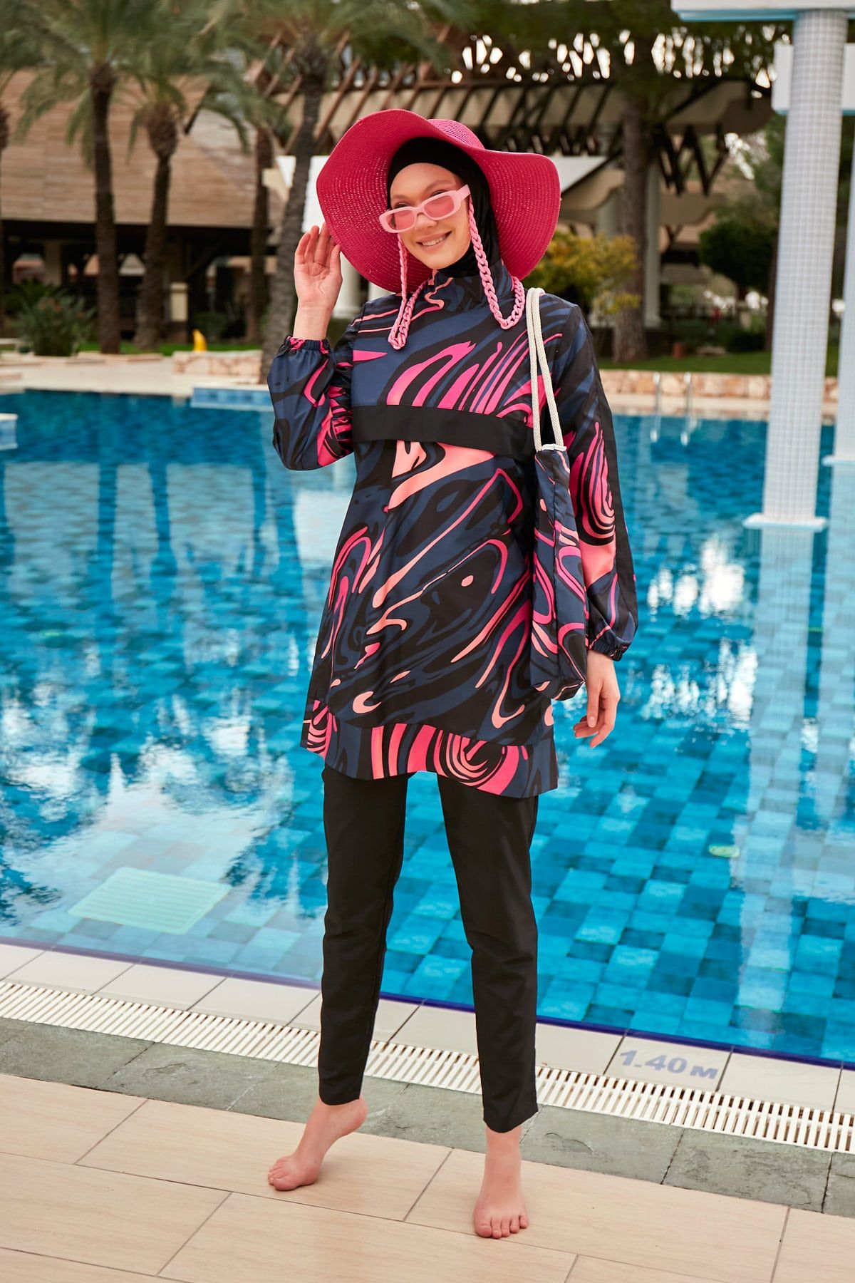 Colourful Burkini Modest Swimwear R2415