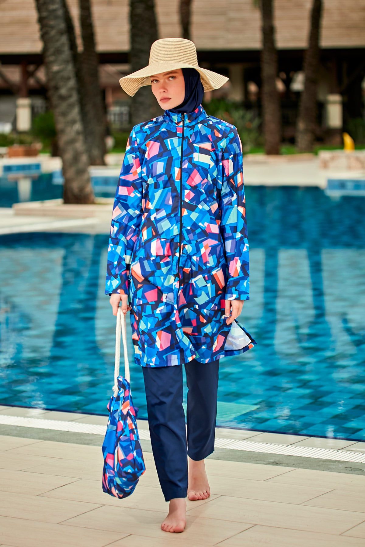 Colourful Burkini Modest Swimwear R2405
