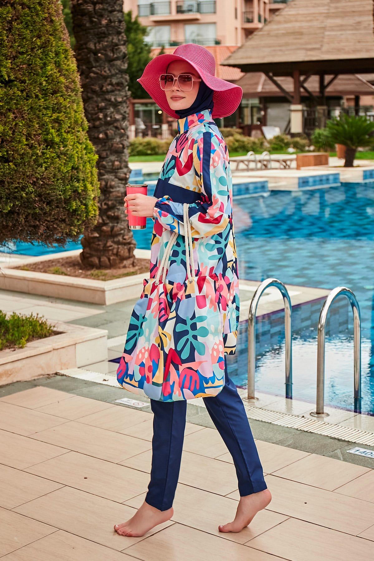 Colourful Burkini Modest Swimwear R2407