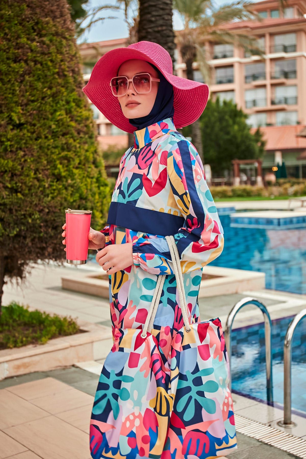 Colourful Burkini Modest Swimwear R2407