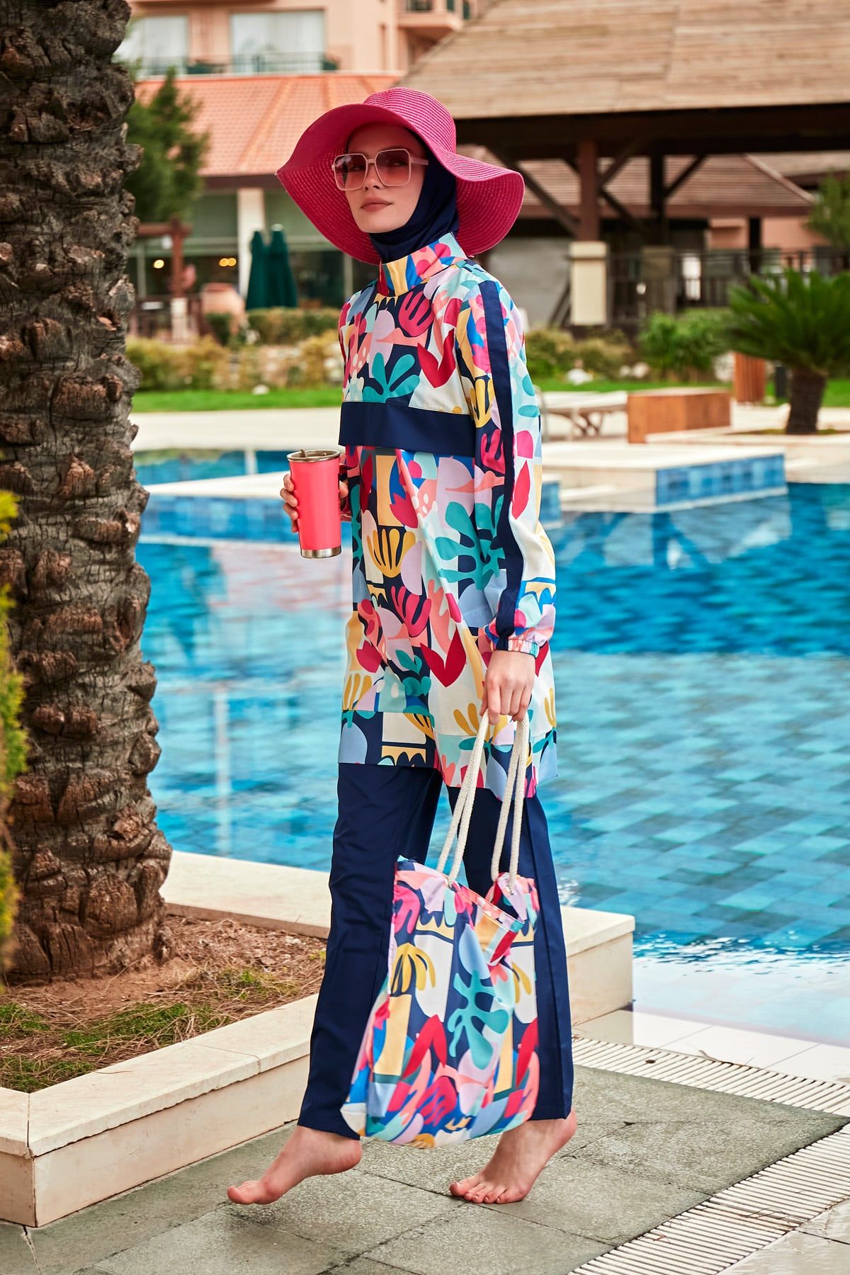 Colourful Burkini Modest Swimwear R2407