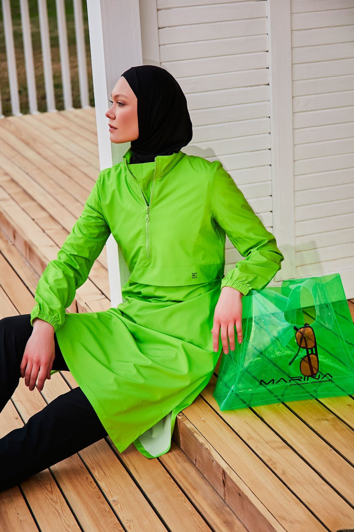 حقيبة شاطئ خضراء C2405 الصورة الرئيسية