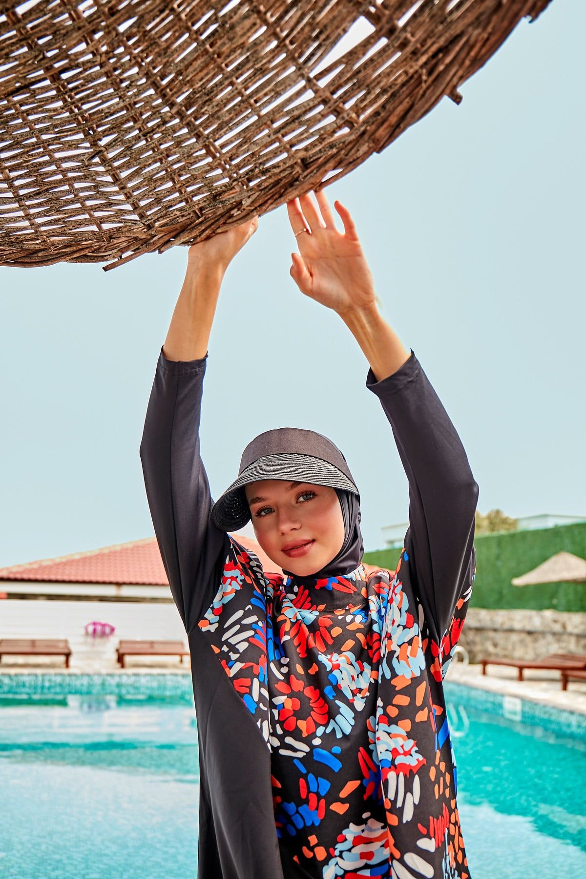 Woven Black Burkini Modest Swimwear M2313 Main image