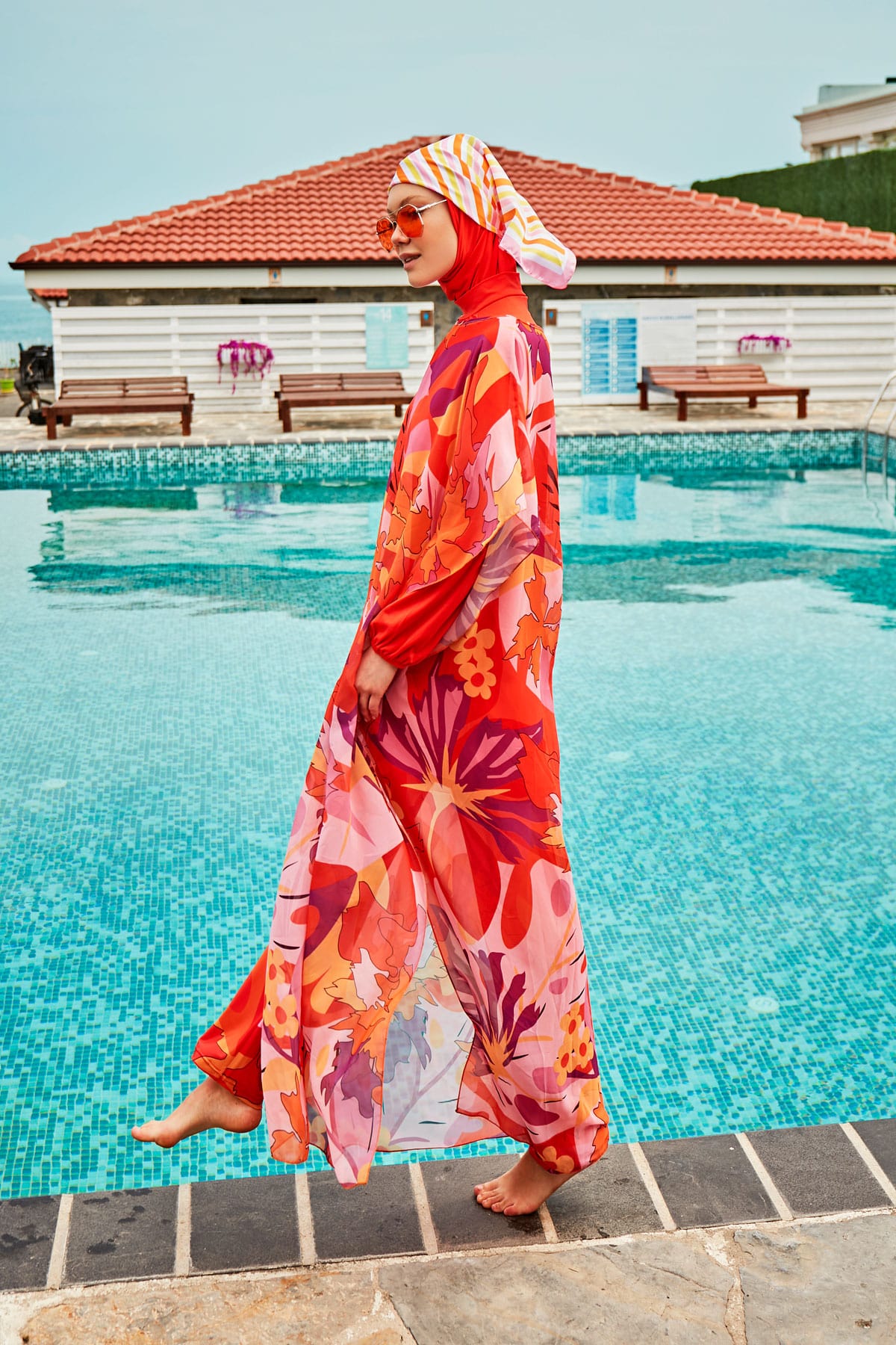 Lycra Orange Burkini Modest Swimwear M2317 AUS Secondary image
