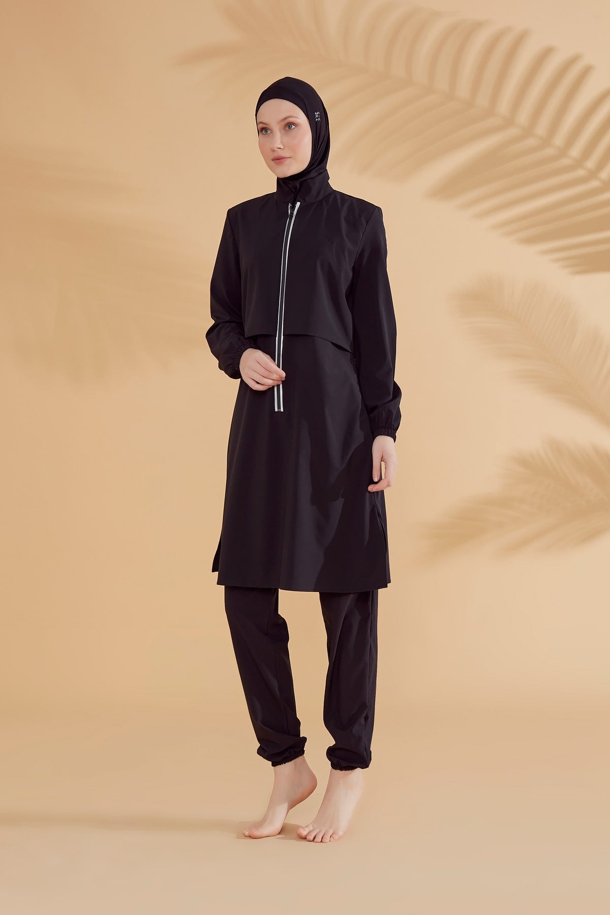 4-Piece Black Parachute Basic Full-Coverage Modest Swimwear Burkini – M2314