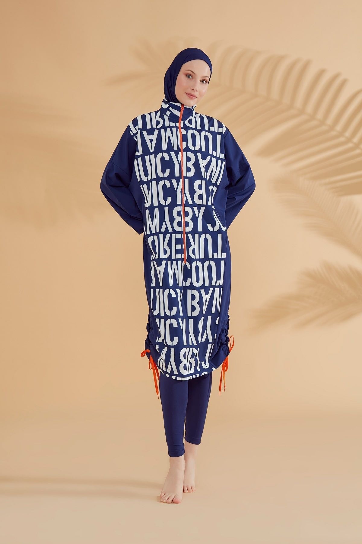 Woven Navy Burkini Modest Swimwear M2301-1