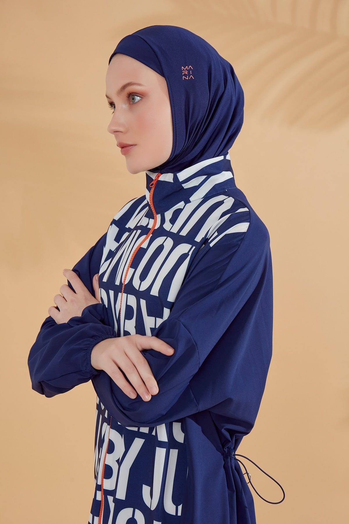 Woven Navy Burkini Modest Swimwear M2301-1