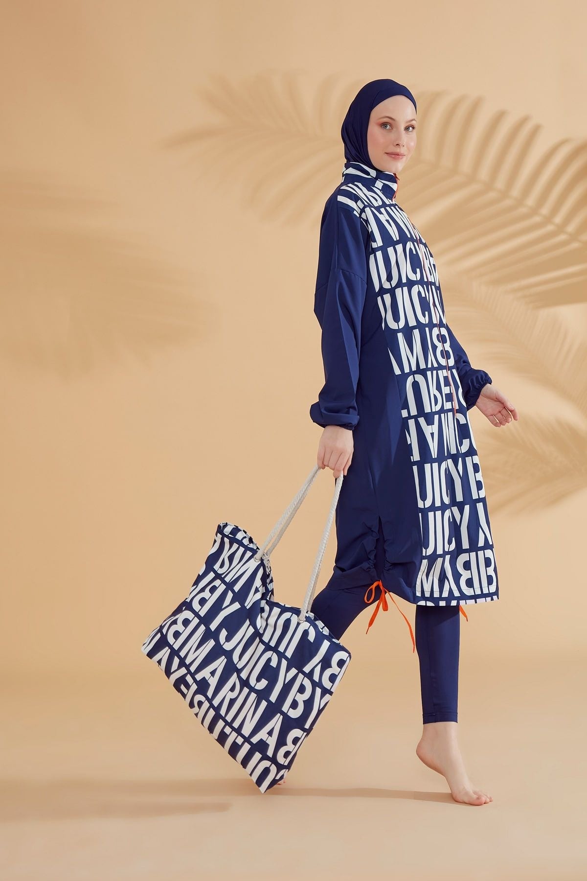 Woven Navy Burkini Modest Swimwear M2301-1