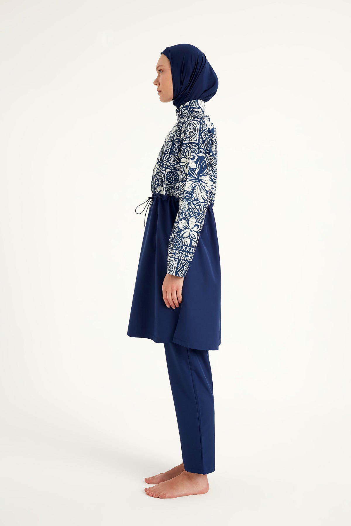 Navy Blue Full Coverage Modest Swimwear Set for Women R2504