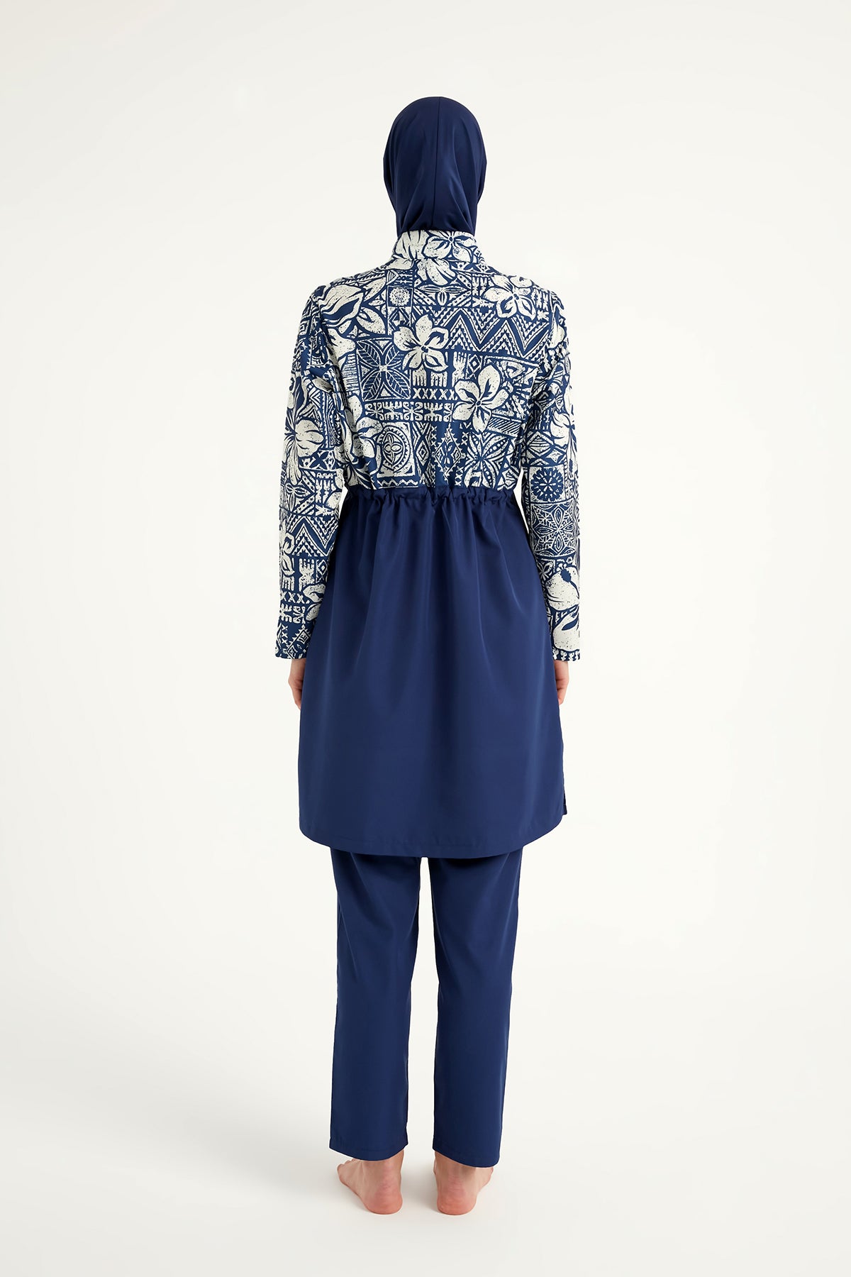 Navy Blue Full Coverage Modest Swimwear Set for Women R2504