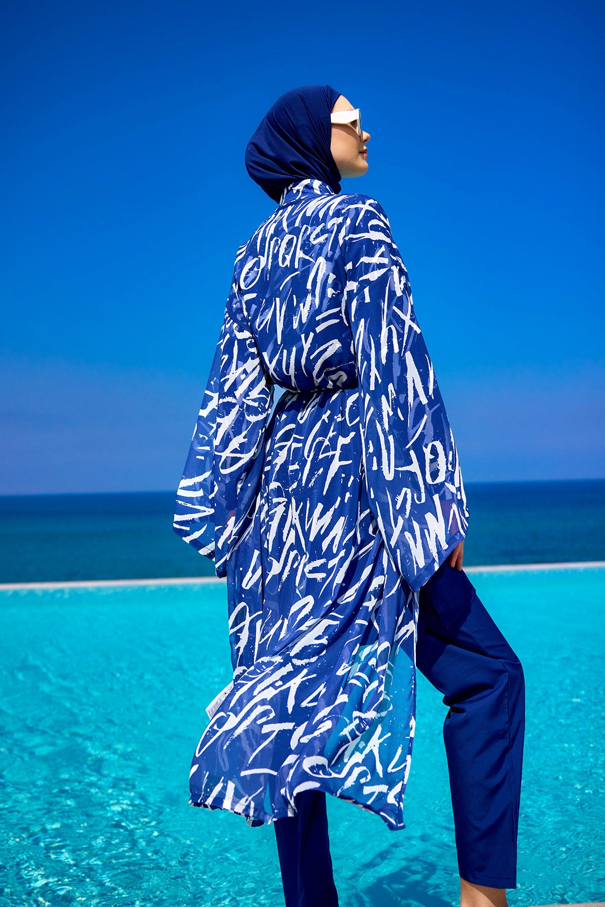 Rivamera Printed Chiffon Beach Kimono - RP2502