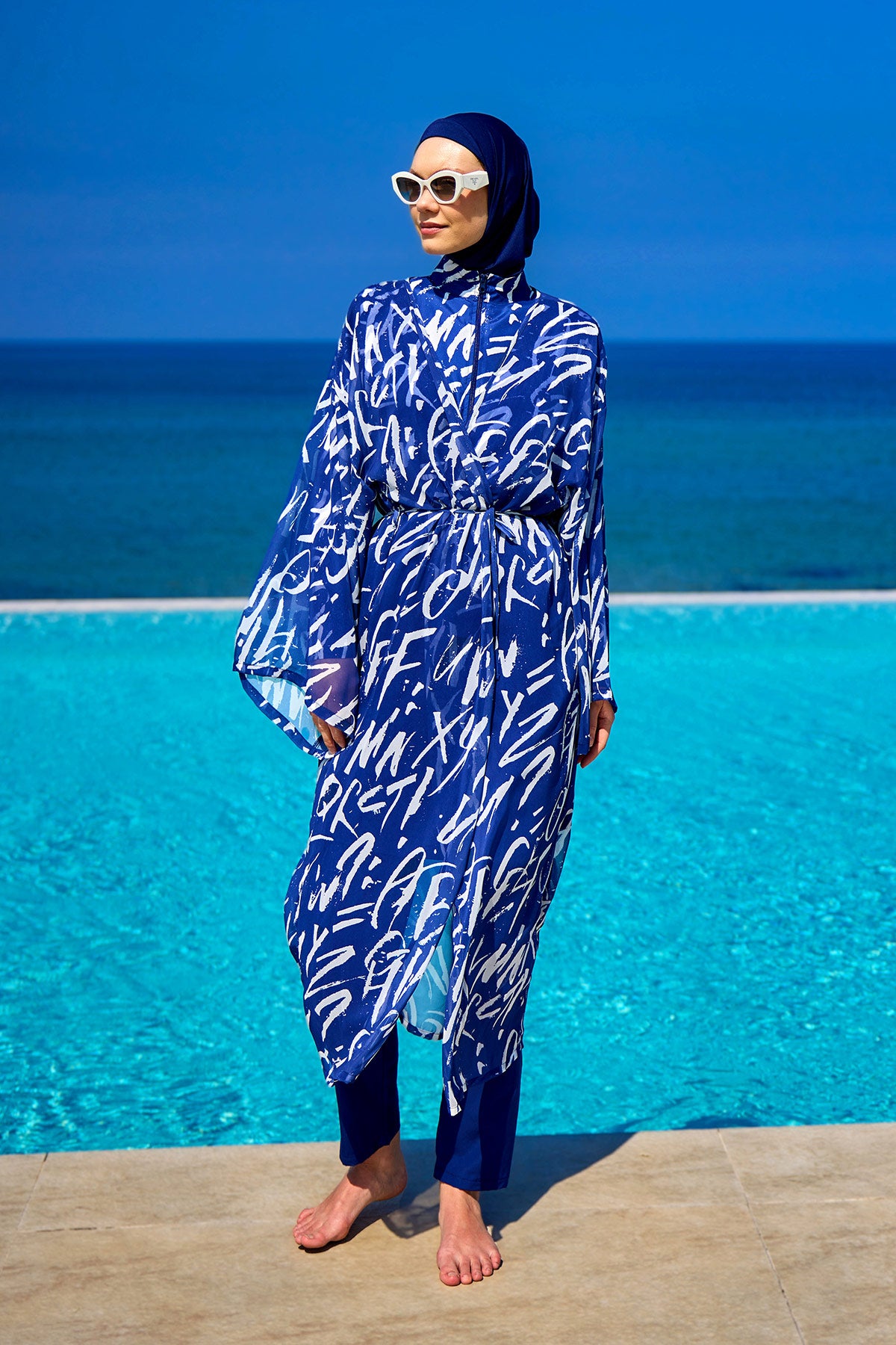 Rivamera Printed Chiffon Beach Kimono - RP2502