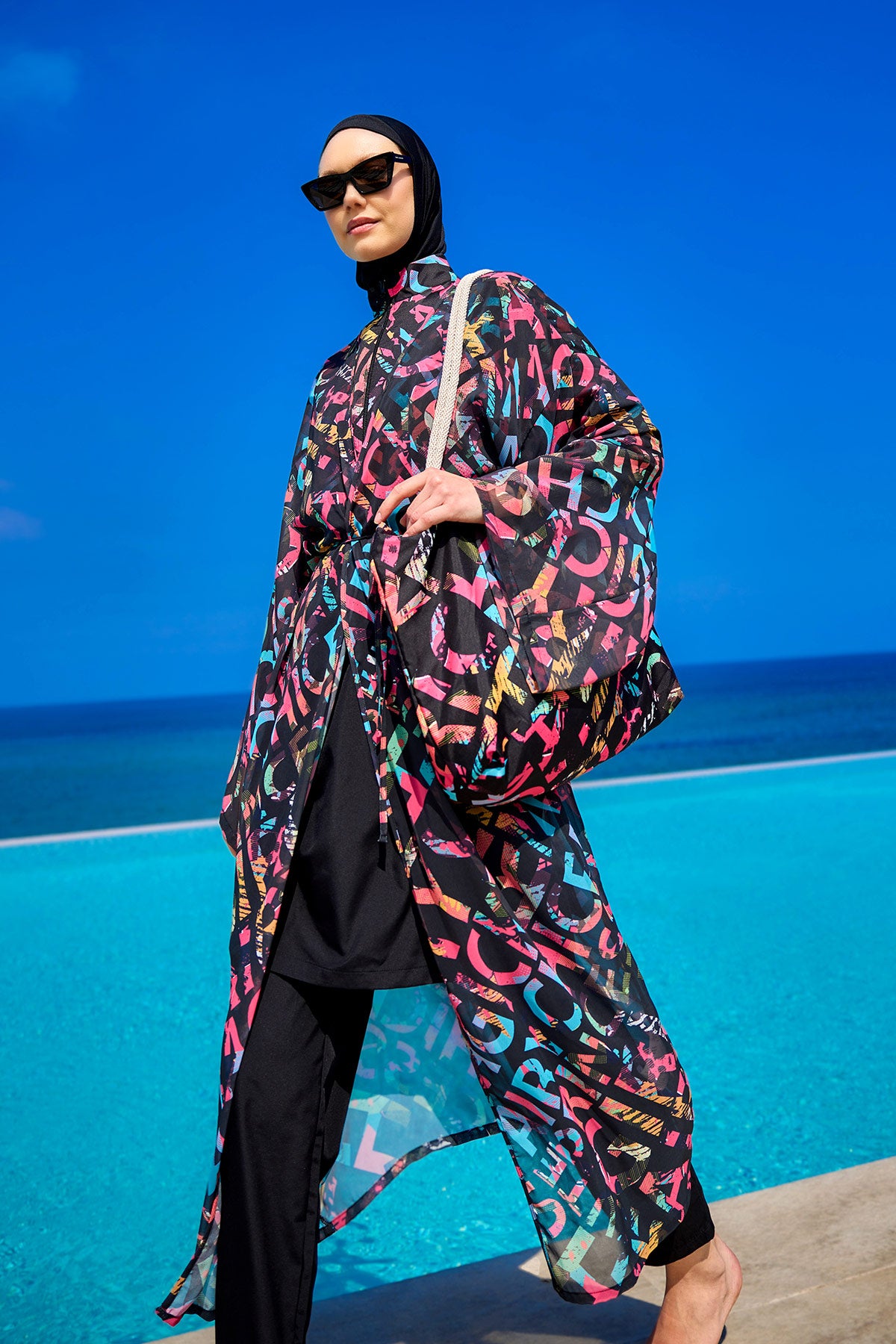 Rivamera Graphic Print Beach Kimono - RP2507 Main image