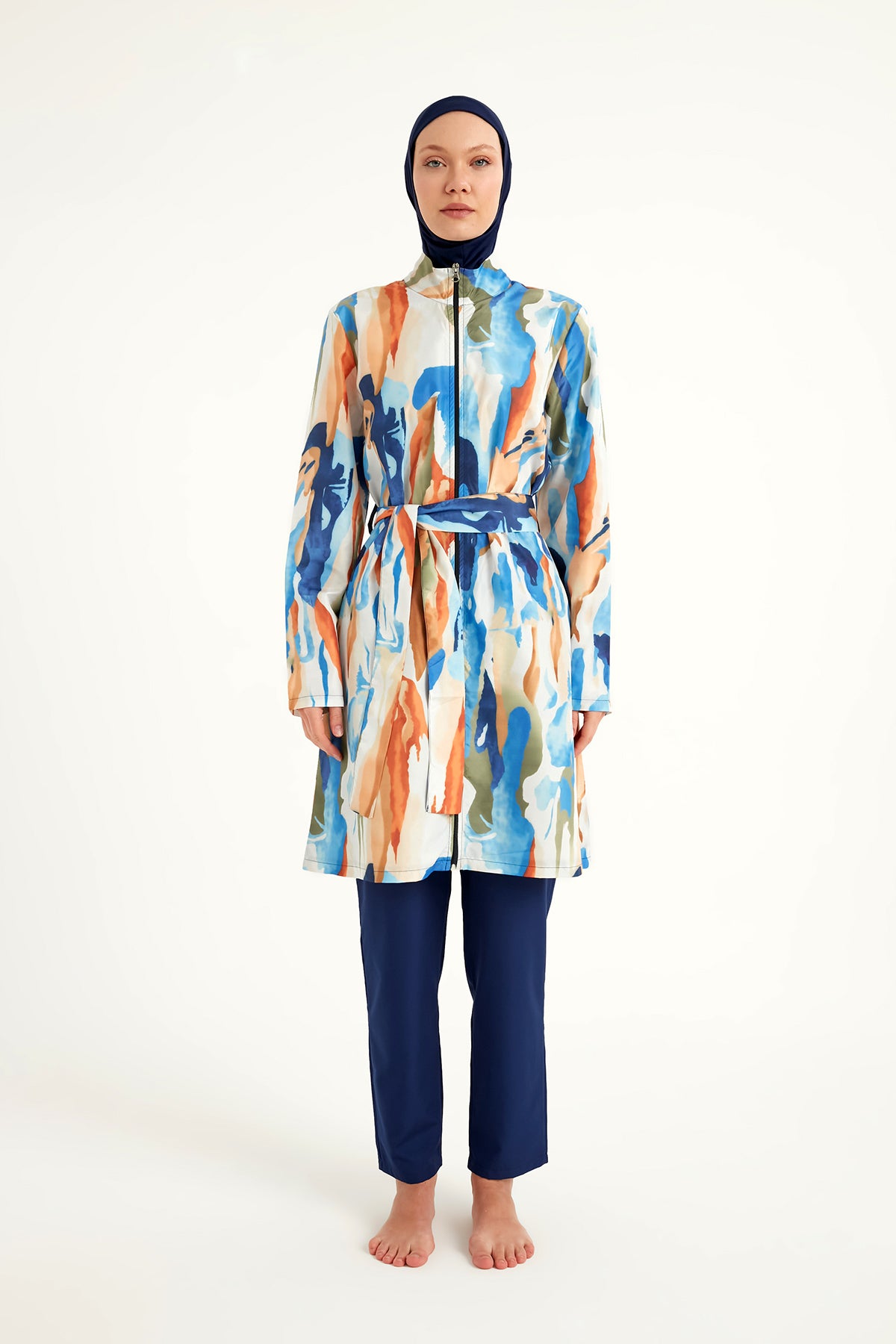 Black Full Coverage Modest Swimwear Set for Women R2514