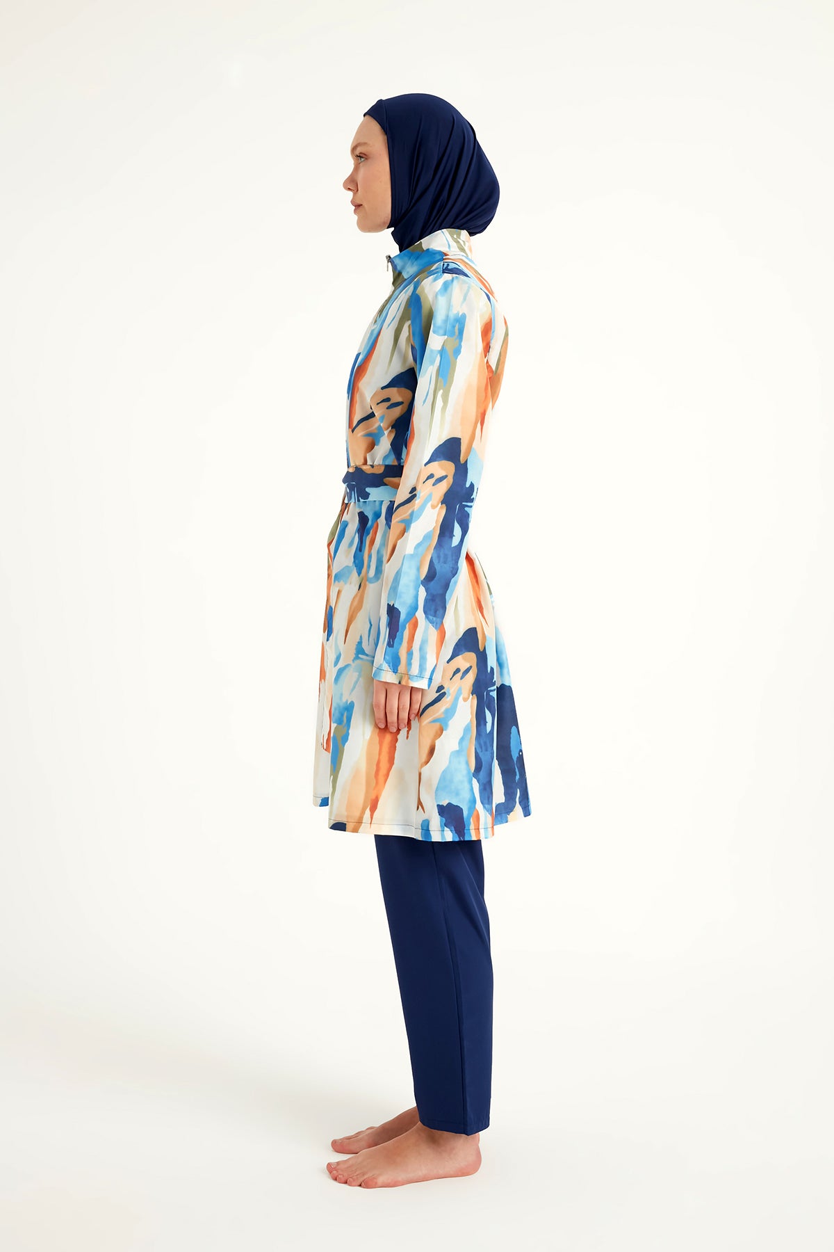 Black Full Coverage Modest Swimwear Set for Women R2514