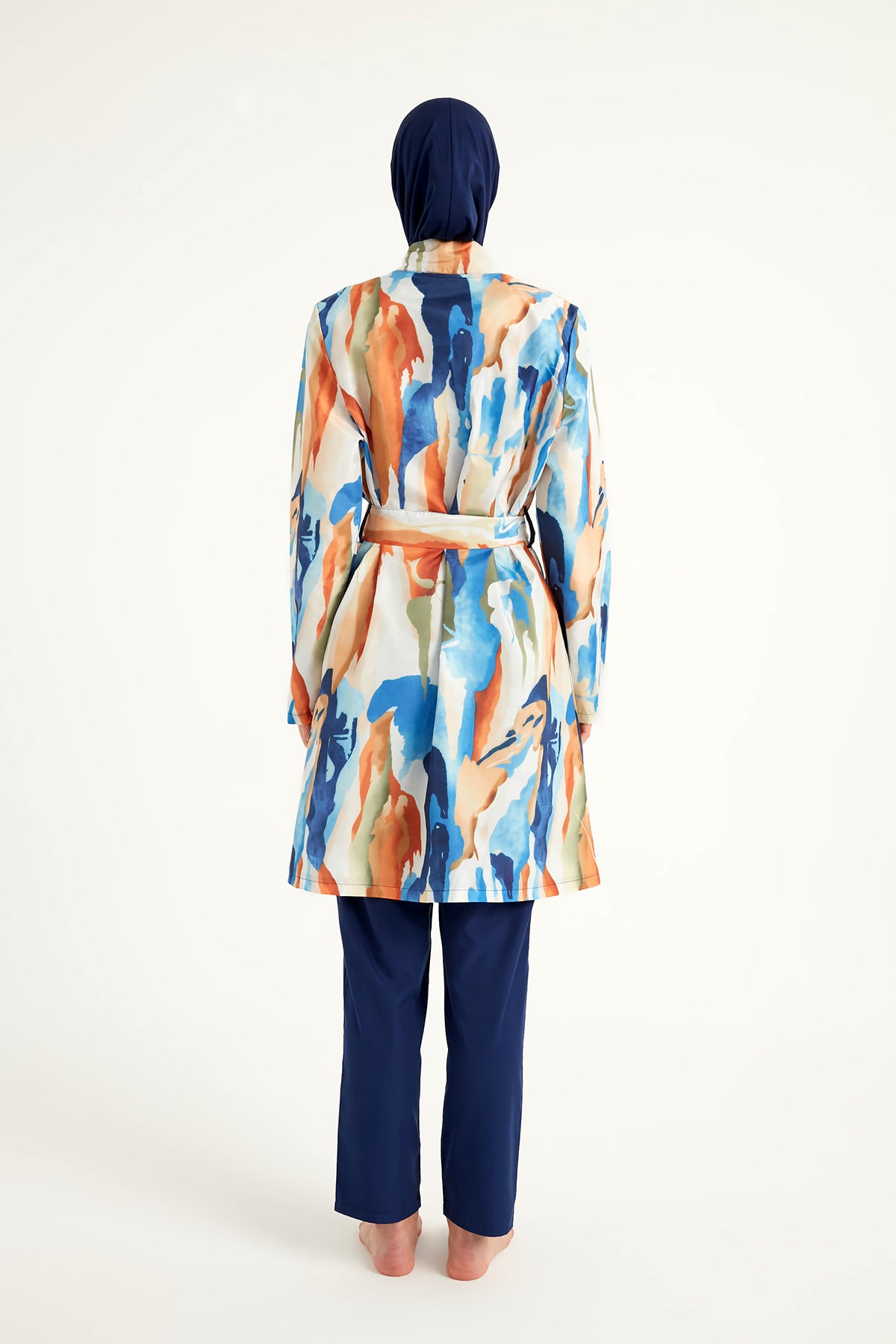 Black Full Coverage Modest Swimwear Set for Women R2514