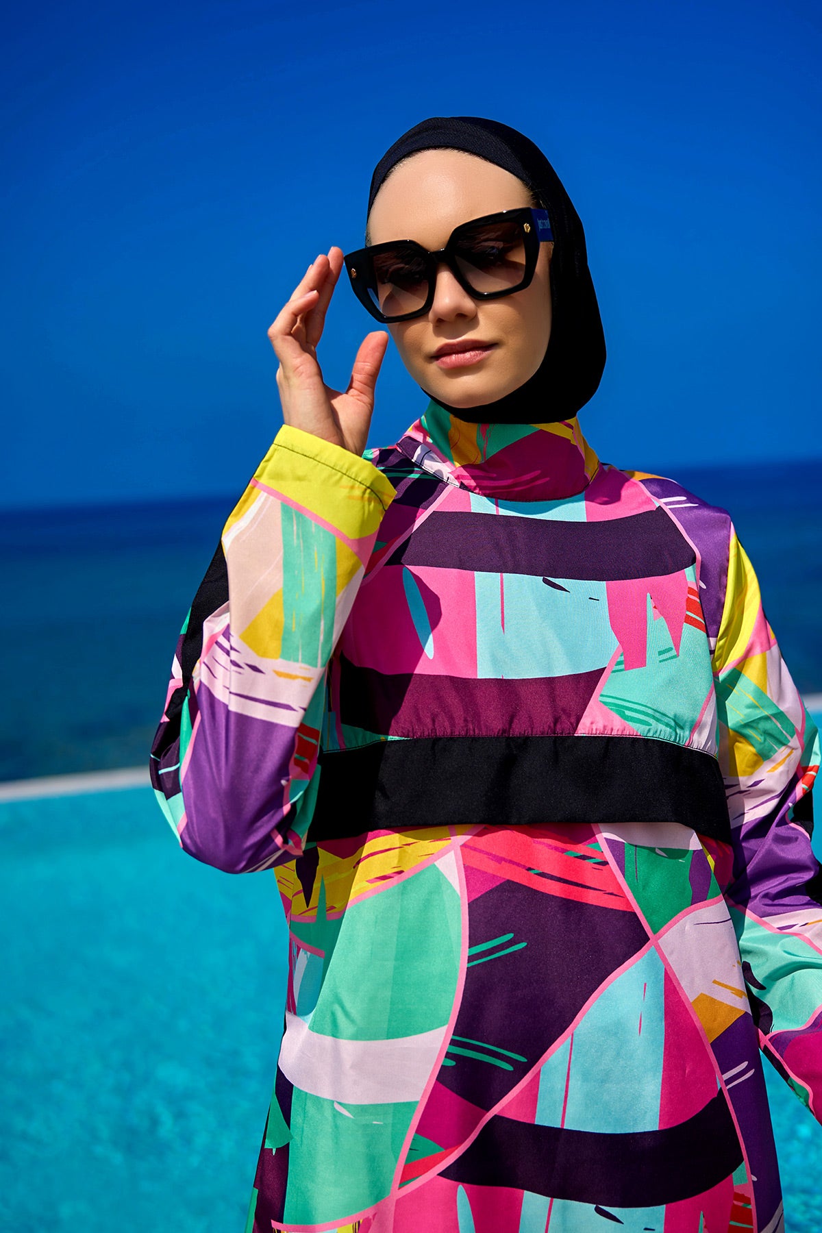 Rivamera Black Full Coverage Burkini Set for R2511