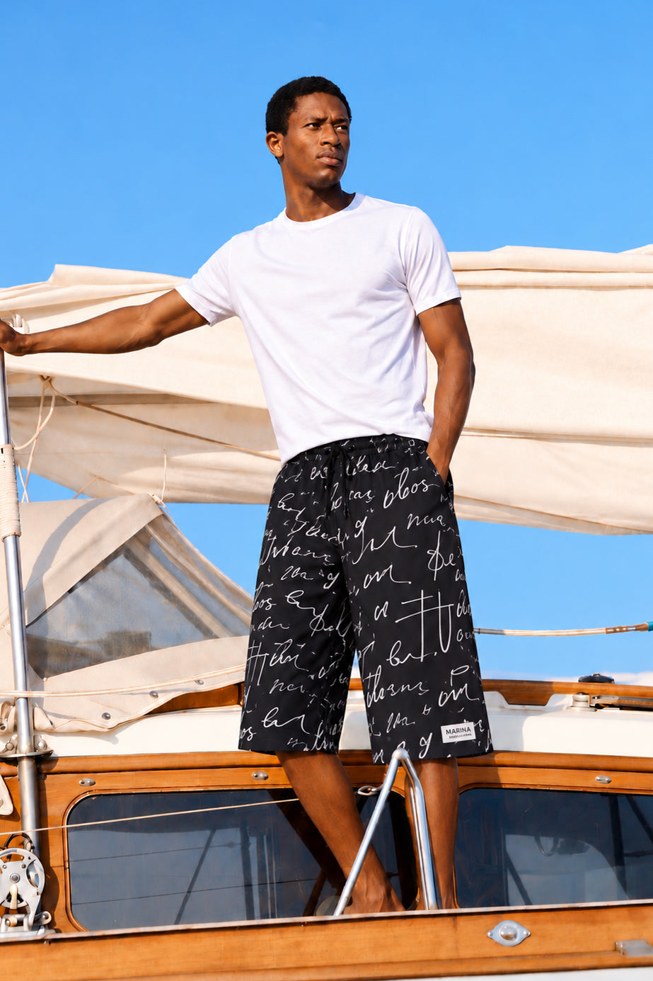 Marina Patterned Capri Swim Shorts for Men - S2602